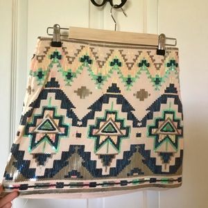 Express Sequin Mini Skirt NWT Size XS